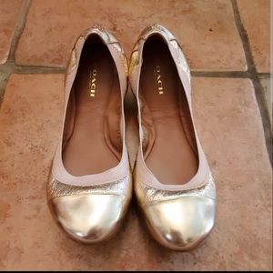 Coach rose gold flats